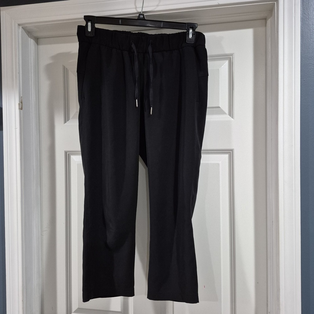 Lululemon‎ Pants Womens 8 Black On The Fly Crop Woven Office Travel Casual